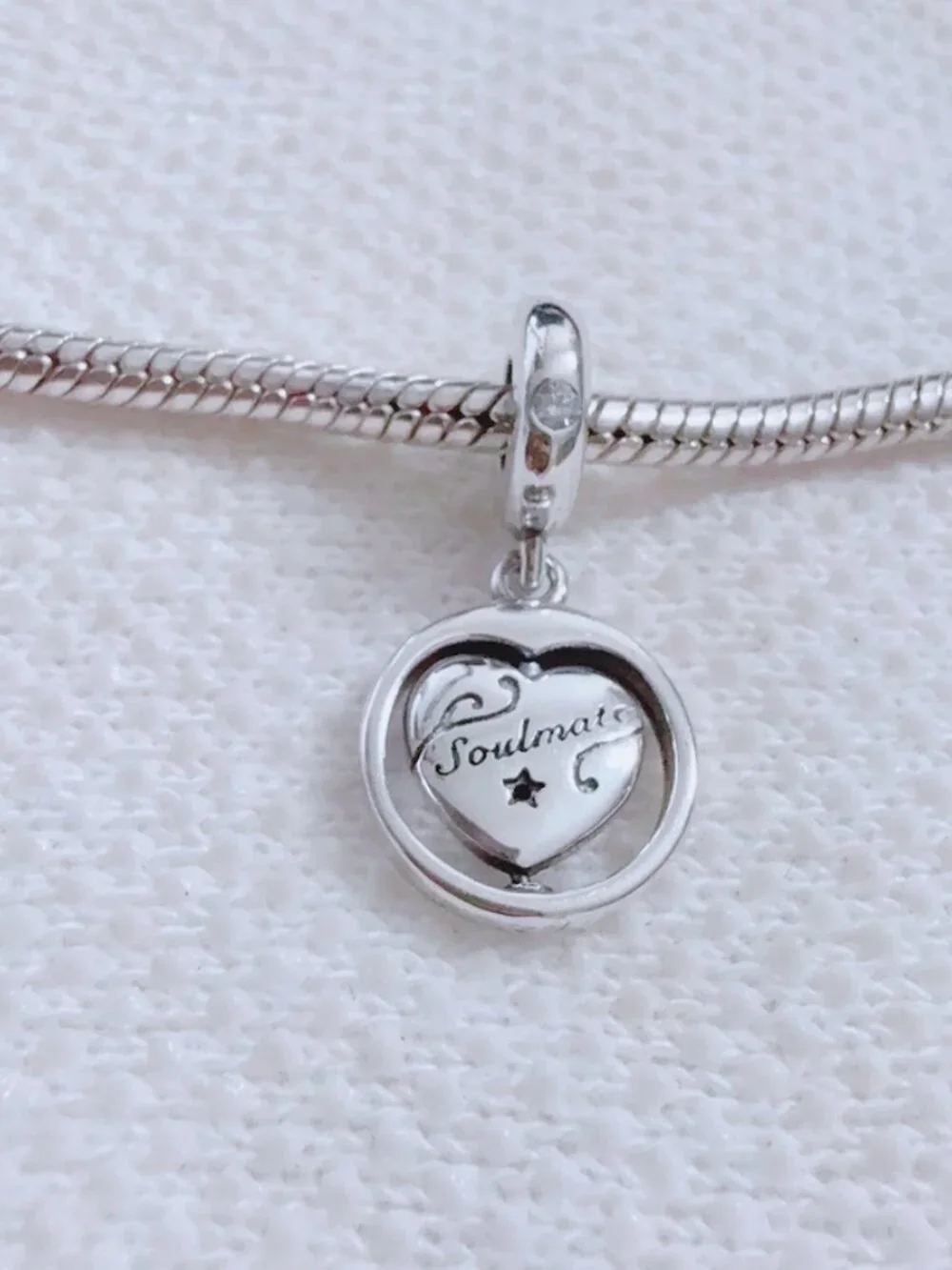 Soulmate Spinning Silver Dangle Charm For Pandora Bracelet Necklace